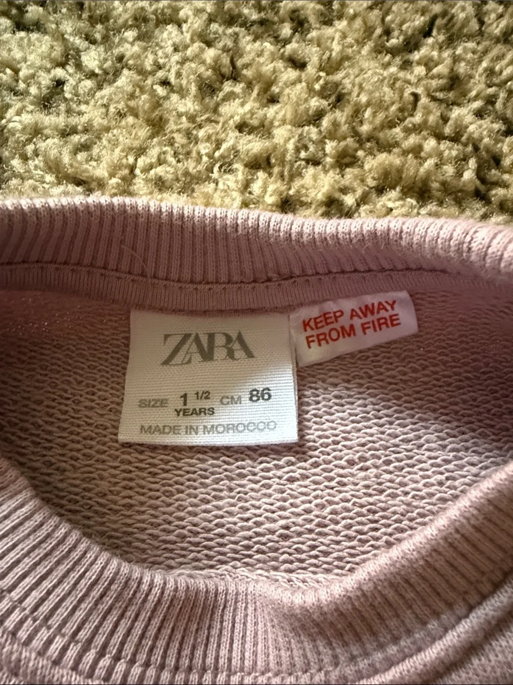 Zara Lilac Girls Sweatshirt with Fuzzy Bow